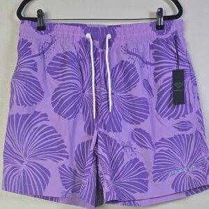 Diamond Supply Co. Purple Trunks Shorts with Tropical Print Size Xl NwT.